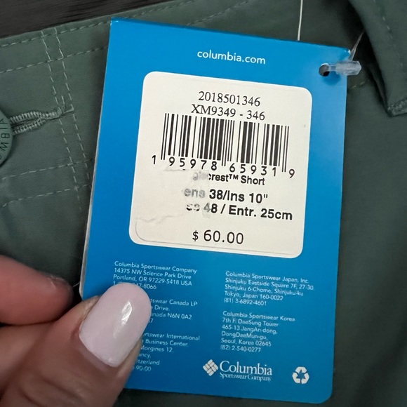 Columbia Omni Shade shorts size 38 - Picture 2 of 4